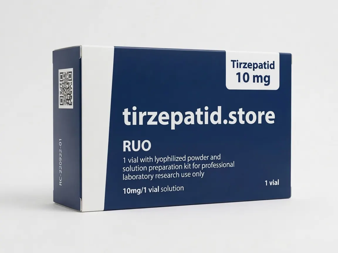 GLP-1+GIP 10 mg Flasche Lyophilisat RUO - Produktfoto tirzepatid.store