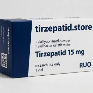 GLP-1+GIP 15 mg Flasche Lyophilisat RUO - Produktfoto tirzepatid.store