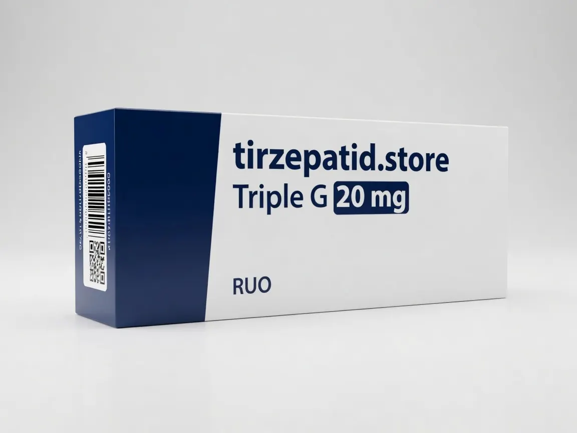 Triple G 20mg Flasche Lyophilisat RUO - Produktfoto tirzepatid.store